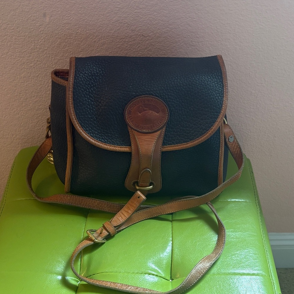Dooney & Bourke All weather Blue and Tan Crossbody Bag